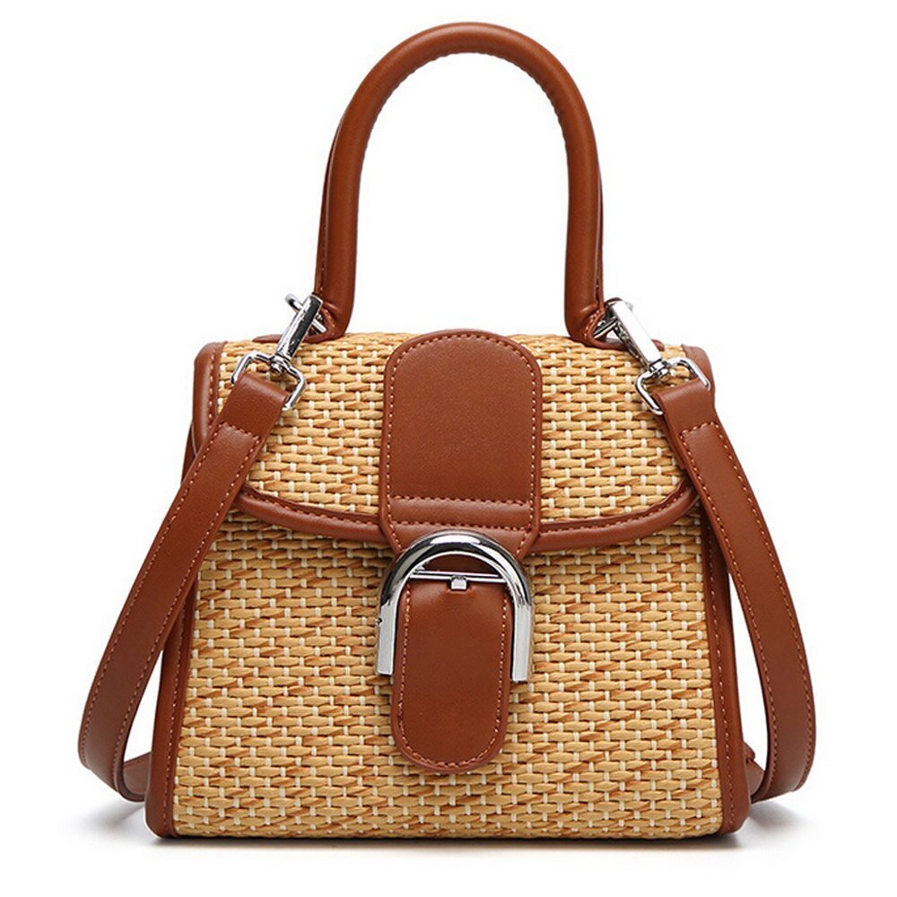 1875 Retro Straw Woven Handbag Small Cross Body Bag Shoulder Messenger